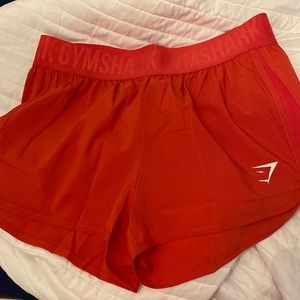 Orange gym shark loose fit shorts